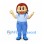 Girl Mascot Costume with Red Pigtails and Blue Overalls