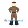Man Mascot Costume with Brown Uniform and Black Boots