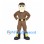 Man Mascot Costume with Brown Uniform and Black Boots