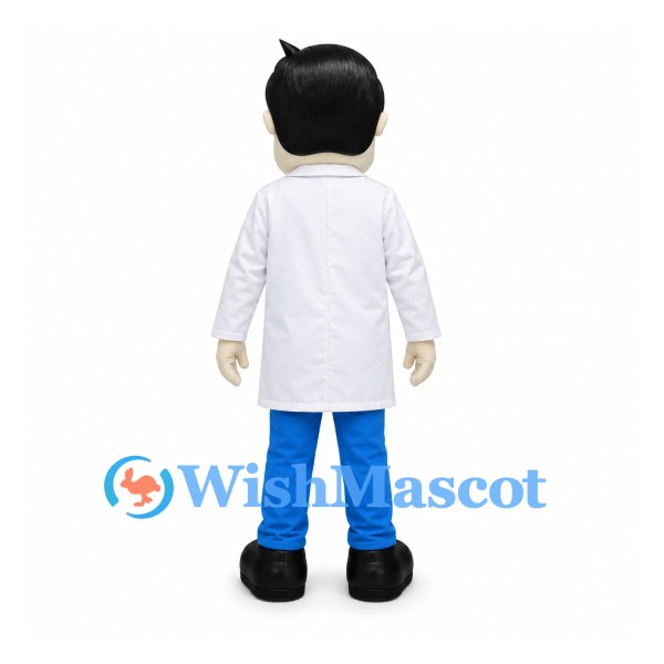 Doctor Mascot Costume with White Coat and Blue Trousers
