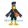 Bird Mascot Costume with Green Uniform and Orange Shoulder Bag