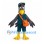 Bird Mascot Costume with Green Uniform and Orange Shoulder Bag