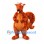 Squirrel Mascot Costume in Orange with Large Curled Tail
