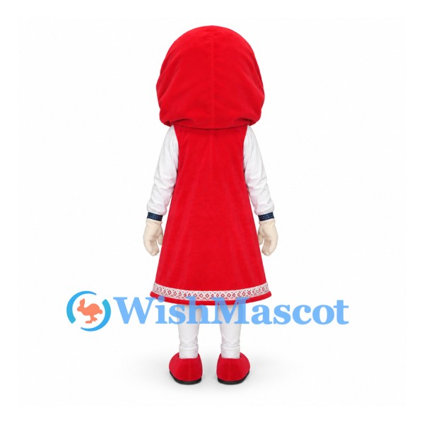 Girl Mascot Costume with Red Hood and Dress