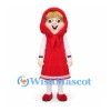 Girl Mascot Costume with Red Hood and Dress
