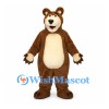 Bear Mascot Costume in Brown with Cream Belly and Muzzle