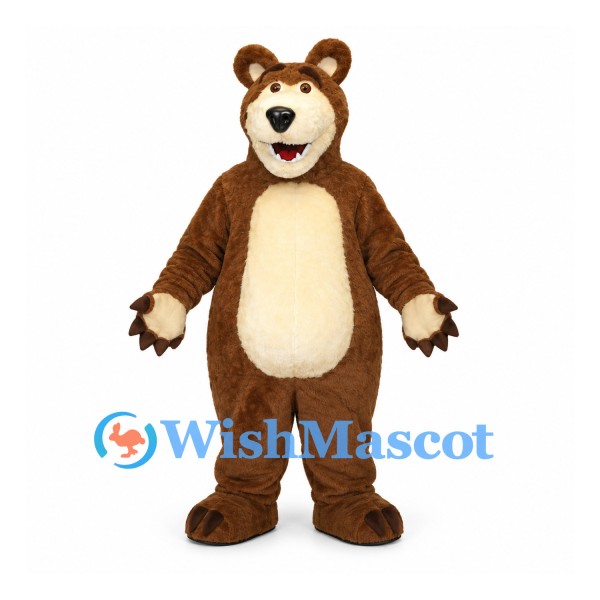 Bear Mascot Costume in Brown with Cream Belly and Muzzle