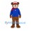 Bear Mascot Costume with Ski Goggles, Blue Sweater and Red Scarf