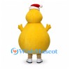Yellow Monster Mascot Costume with Santa Hat