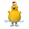 Yellow Monster Mascot Costume with Santa Hat