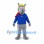 Wolf Mascot Costume with Yellow Goggles and Red Scarf
