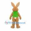 Rabbit Mascot Costume in Tan with Green Vest