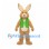 Rabbit Mascot Costume in Tan with Green Vest