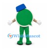 Speech Bubble Mascot Costume in Green with Blue Cap
