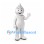 Water Drop Mascot Costume in White with Smiling Face